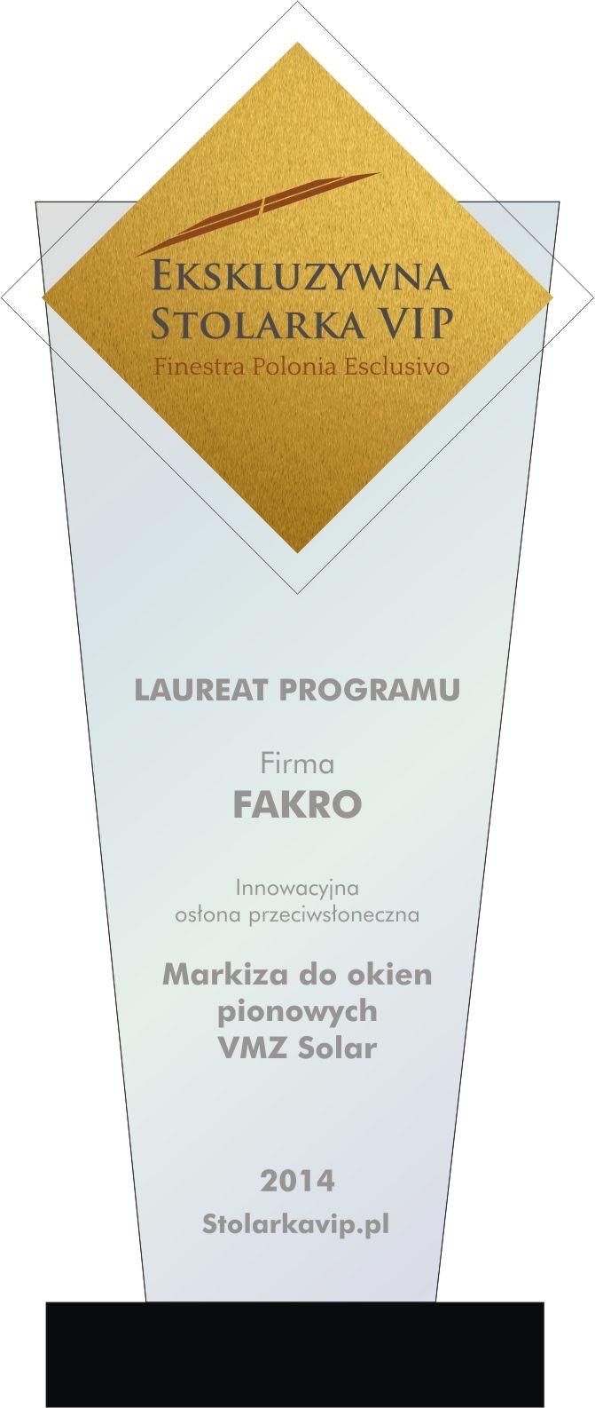 Produkty FAKRO nagrodzone w ramach programu Ekskluzywna Stolarka VIP