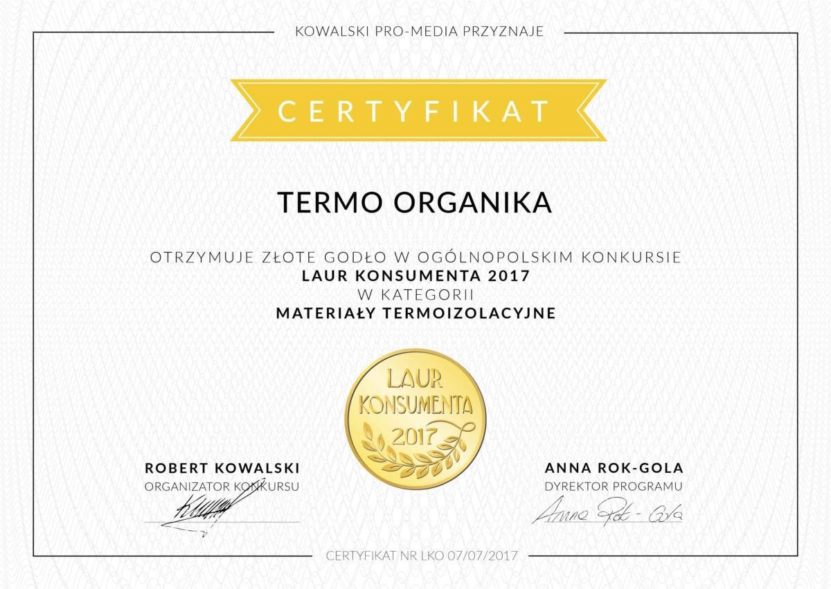 Termo Organika nr. 1 wśród producentów materiałów izolacyjnych