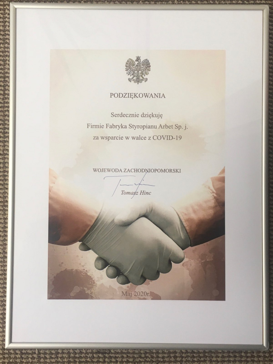 Wojewoda dziękuje ARBETowi za pomoc w trakcie pandemii