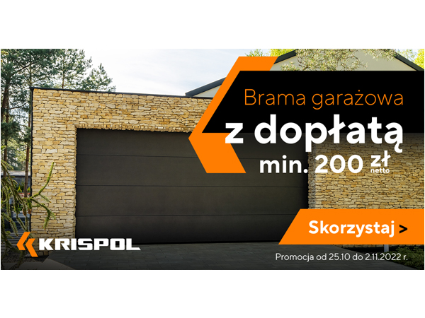 „Bramy garażowe z dopłatą” – KRISPOL wprowadza nową promocję i uczy, jak mądrze inwestować