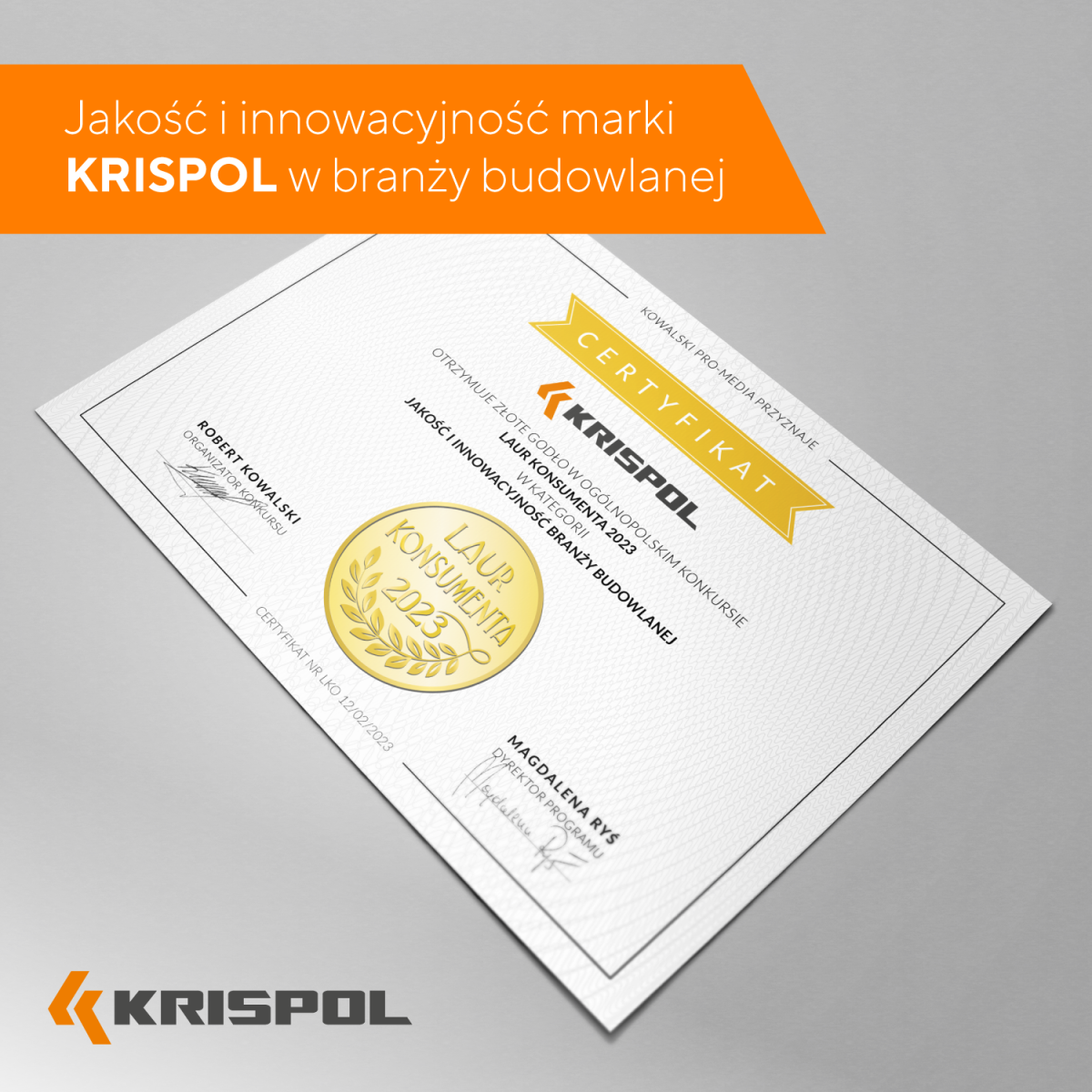 Marka KRISPOL i rozwijająca się Sieć Salonów KRISHOME ponownie nagrodzone przez konsumentów (1)