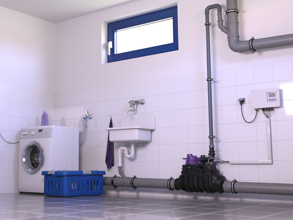 KESSEL_przepompownia_hybrydowa__Ecolift_podlaczenie_wewnatrz_budynku_na_swobodnym_przewodzie_kanalizacyjnym