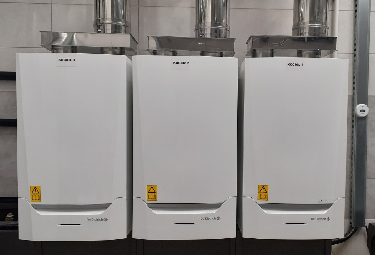 Kaskada kotłów De Dietrich w zajezdni MZK w Pabianicach