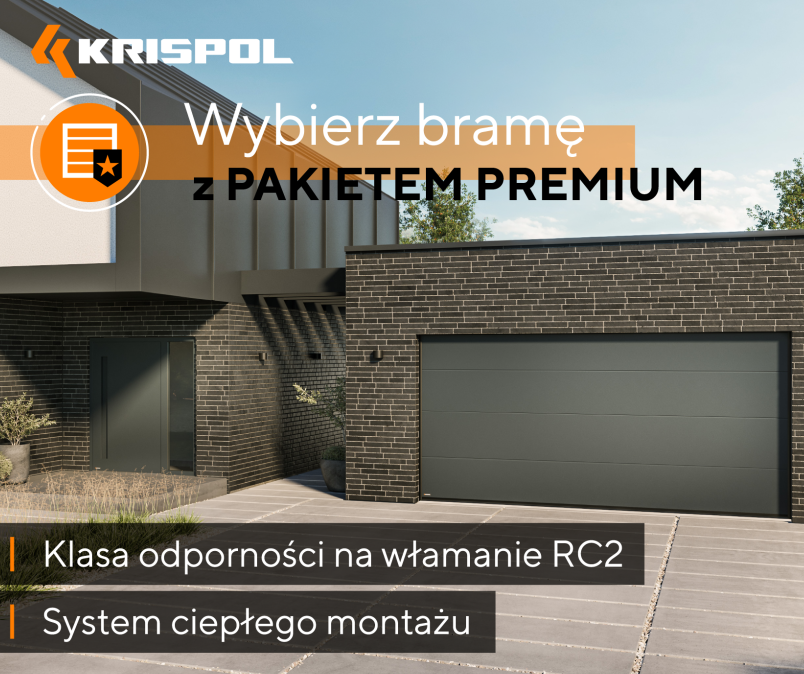 Marka KRISPOL wprowadza do oferty bramę garażową z pakietem PREMIUM