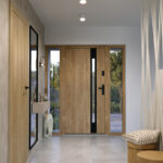 PORTA THERMO_GLASS_G1_dabWoodecTurner_klamka+szyldApolloCzarny_panelCzarny_naśiwetlaBoczne40_szybaGrafit_interior_arn_Porta_RN