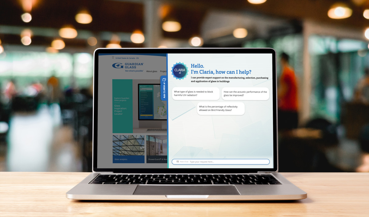 Guardian Glass wprowadza CLARIA™: asystenta opartego na sztucznej inteligencji, który wspiera klientów wiedzą o szkle