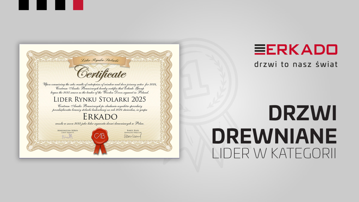 ERKADO uhonorowane tytułem Lidera Rynku Stolarki 2025